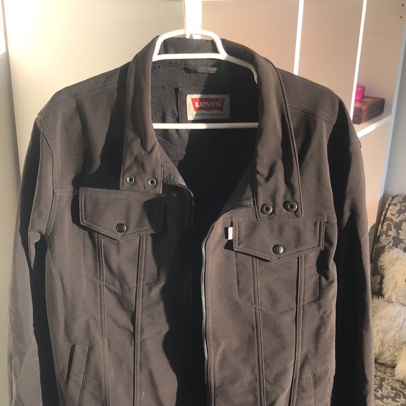 Levi’s black, polyester , collared zip up jacket XXL - Picture 4 of 8